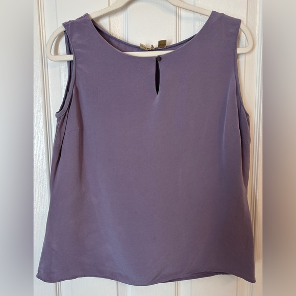 Undefined Tops - Purple 100% Silk Sleeveless Tunic Shirt Women’s XL Classic Work Basic